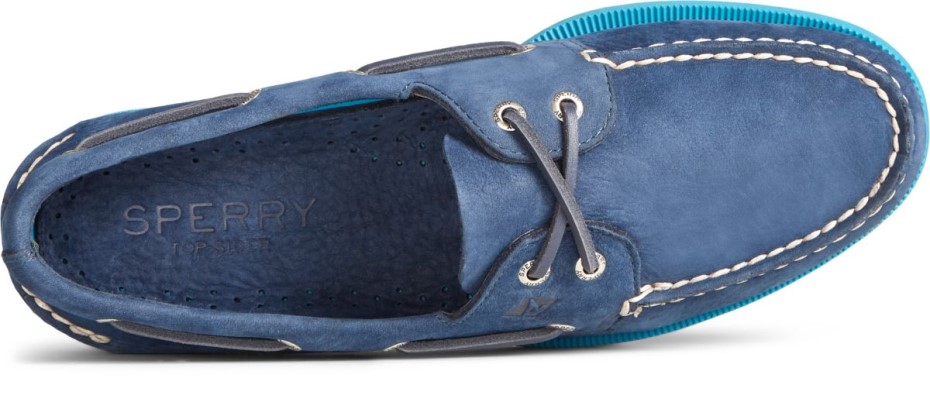 Náutico Suela 2 Ojos Original Auténtico Azul Marino Sperry