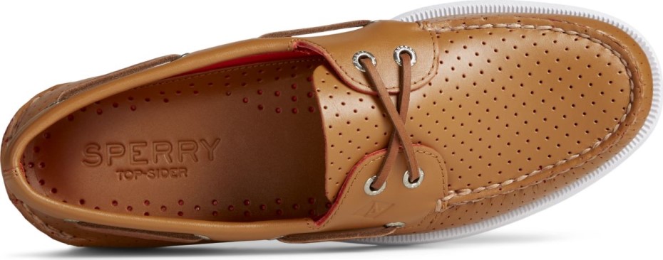 Auténtico Y Original Náutico Perforado Con 2 Ojales Tostado Sperry