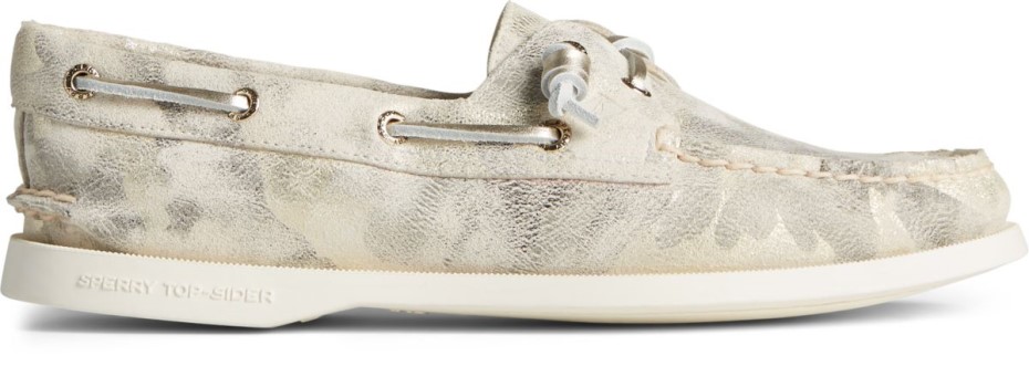 Náutico Auténtico Y Original Con 2 Ojales Vida Metallic Camo Marfil Multi Sperry