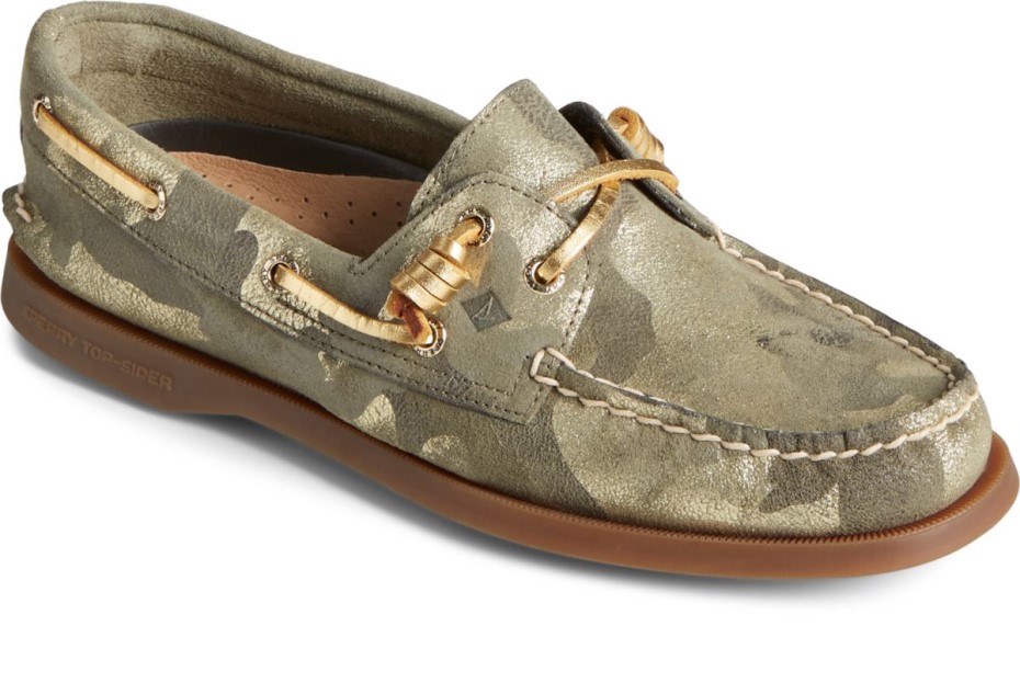 Auténtico Original 2-eye Vida Metallic Camo Náutico Oliva Muti Sperry