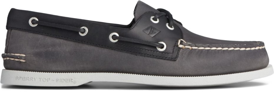 Náutico Original Auténtico 2 Ojales Wild Horse Gris Sperry Negro