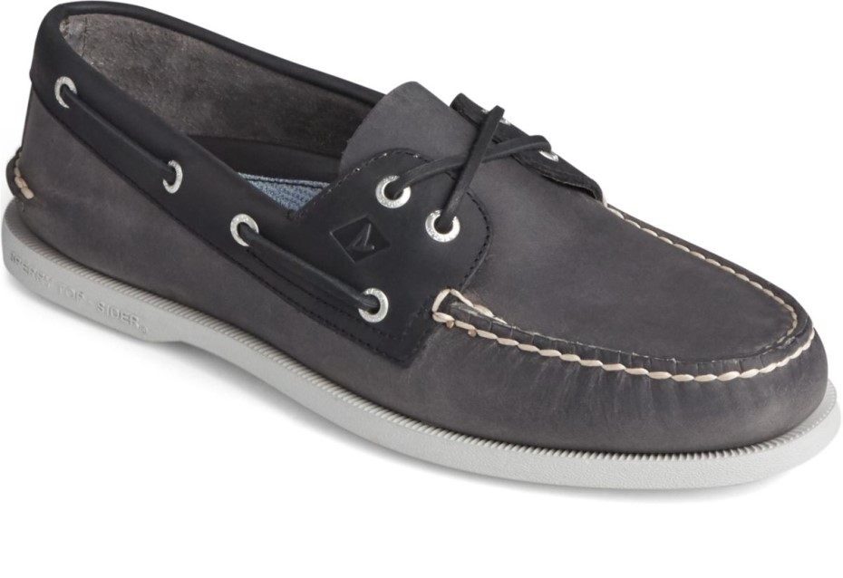 Náutico Original Auténtico 2 Ojales Wild Horse Gris Sperry Negro
