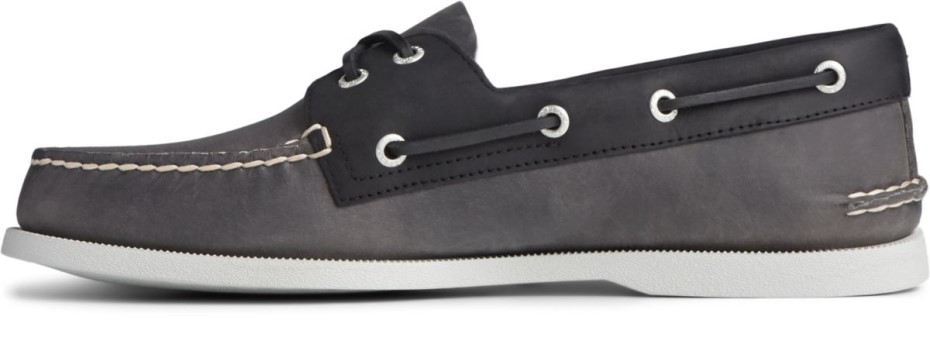 Náutico Original Auténtico 2 Ojales Wild Horse Gris Sperry Negro