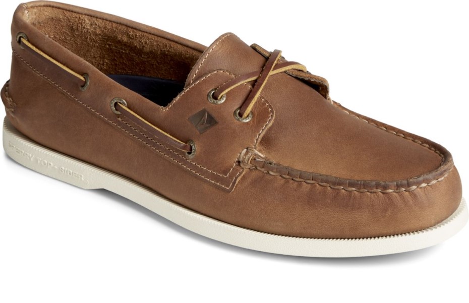 Auténtico Y Original Zapato Náutico Con Cordones Cruzados Marrón Sperry