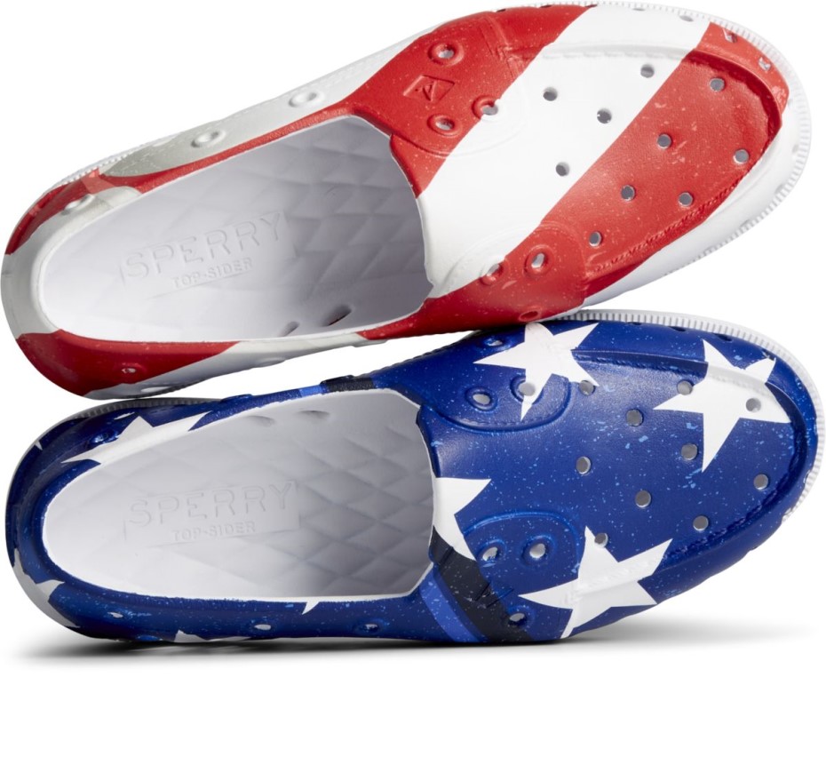 Zapatilla Náutica Americana Float Original Autentica Sperry Rojo Blanco Azul