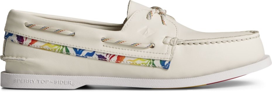 Náuticos Con 2 Ojales Pride Original Y Auténtico Blanco Sperry