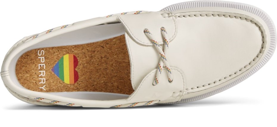 Náuticos Con 2 Ojales Pride Original Y Auténtico Blanco Sperry