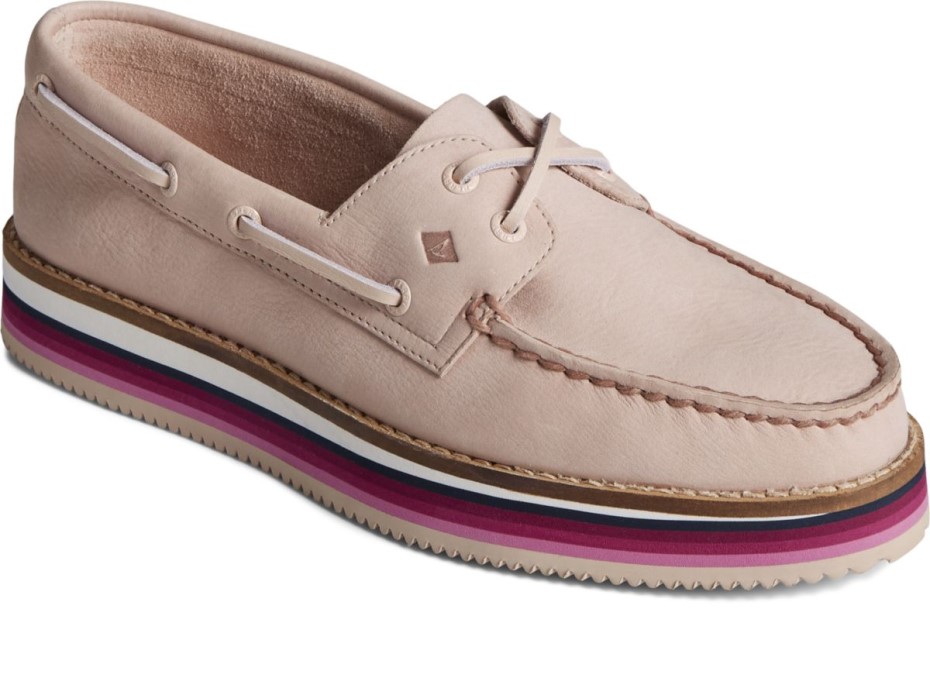Zapato Náutico Apilado Original Auténtico Sperry Rose