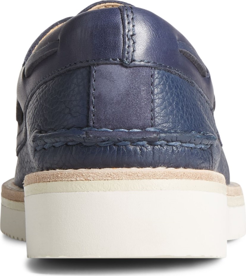 Auténtico Original Vibram Náutico De 3 Ojales Azul Marino Sperry