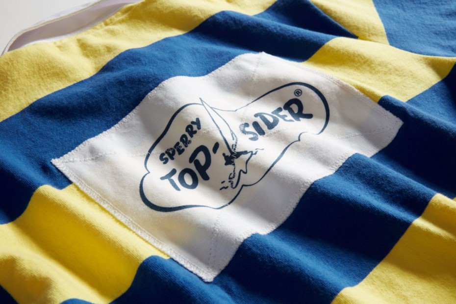 Camiseta Rugby Nube Rayas Horizontales Sperry Amarillo Real