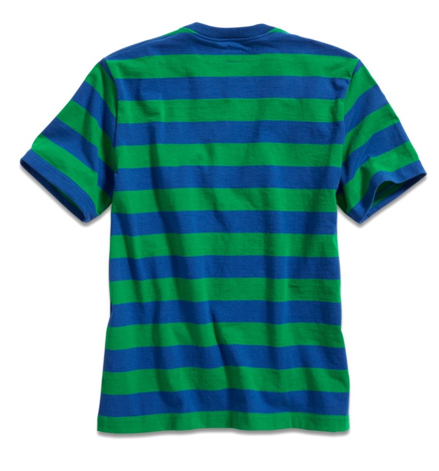 Camiseta Cloud Rugby Rayas Bolsillo Azul Verde Sperry