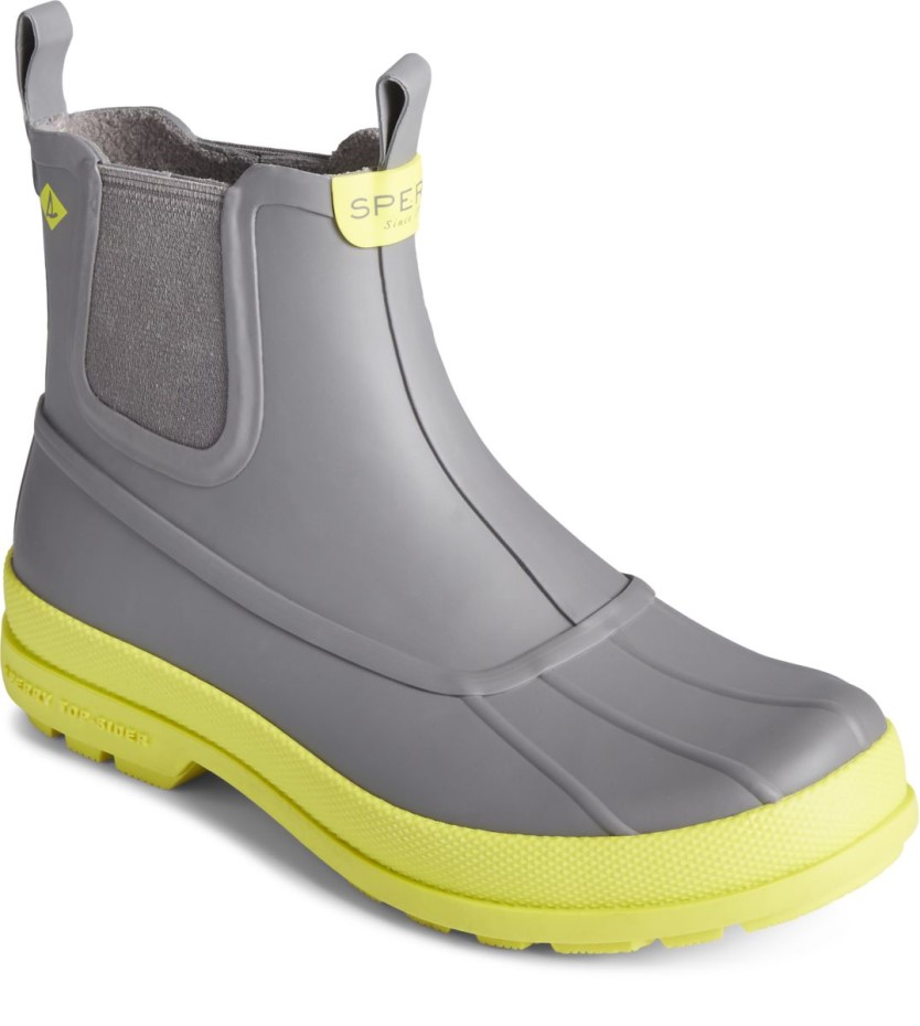Botas Chelsea De Goma Cold Bay Gris Amarillo Sperry