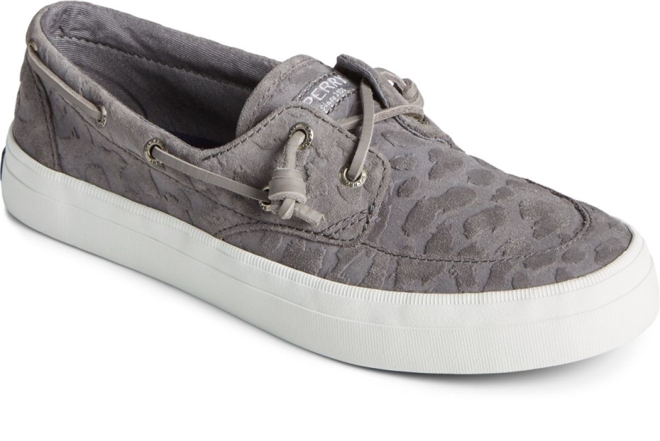 Zapatilla De Deporte Crest Boat Cheetah Suede Gris Sperry