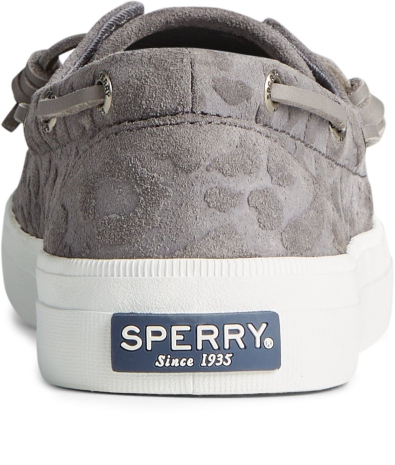 Zapatilla De Deporte Crest Boat Cheetah Suede Gris Sperry