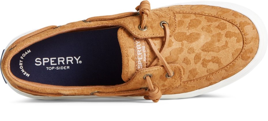 Crest Boat Cheetah Suede Sneaker Sperry Tan