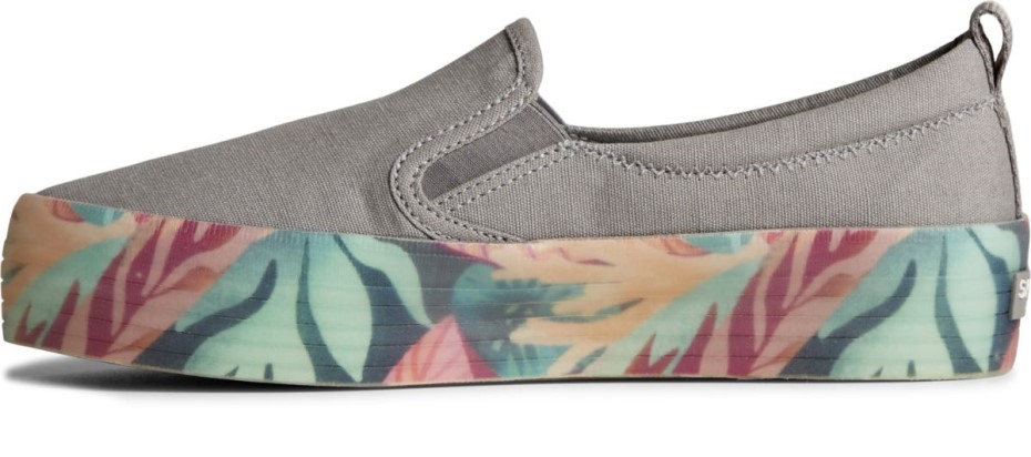 Zapatilla Con Plataforma Crest Twin Gore Floral Gris Sperry
