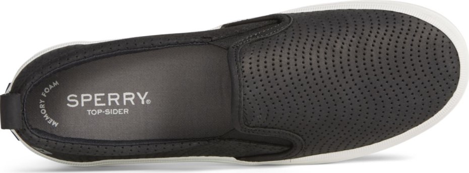 Sneaker Perforada Crest Twin Gore Leather Wave Sperry Negro