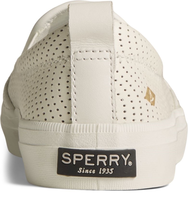 Sneaker Perforada Crest Twin Gore Leather Wave Blanco Sperry