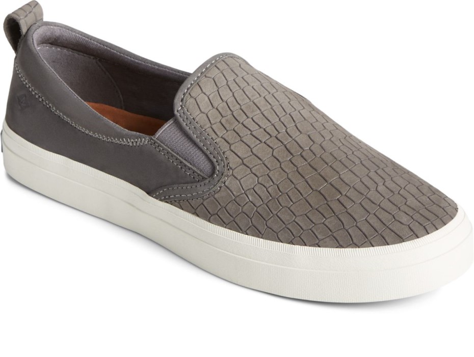 Crest Twin Gore Plushwave Piel De Serpiente Sin Cordones En Zapatillas Gris Sperry
