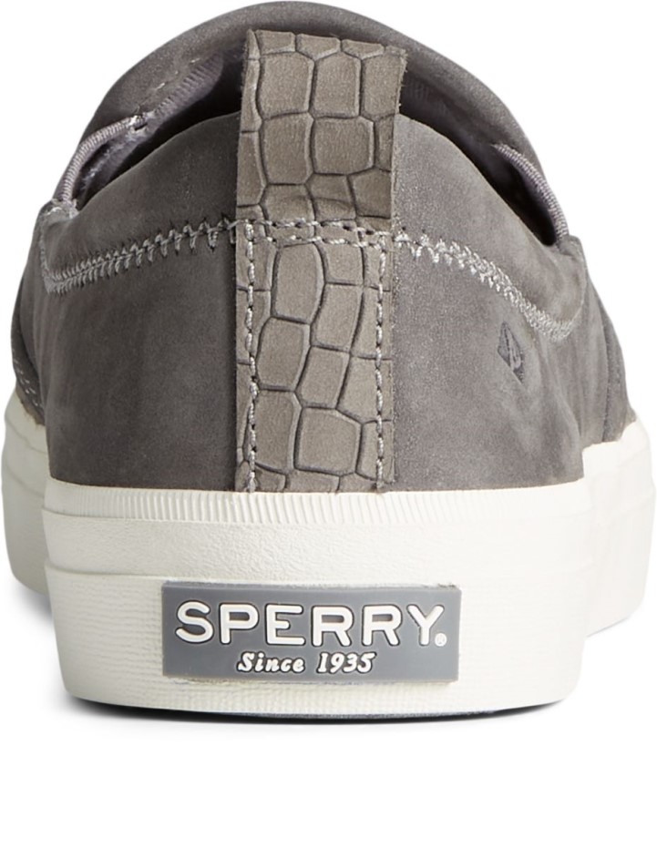 Crest Twin Gore Plushwave Piel De Serpiente Sin Cordones En Zapatillas Gris Sperry