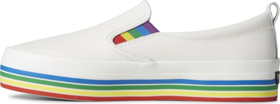 Zapatilla Sin Cordones Crest Twin Gore Platform Pride Sperry White