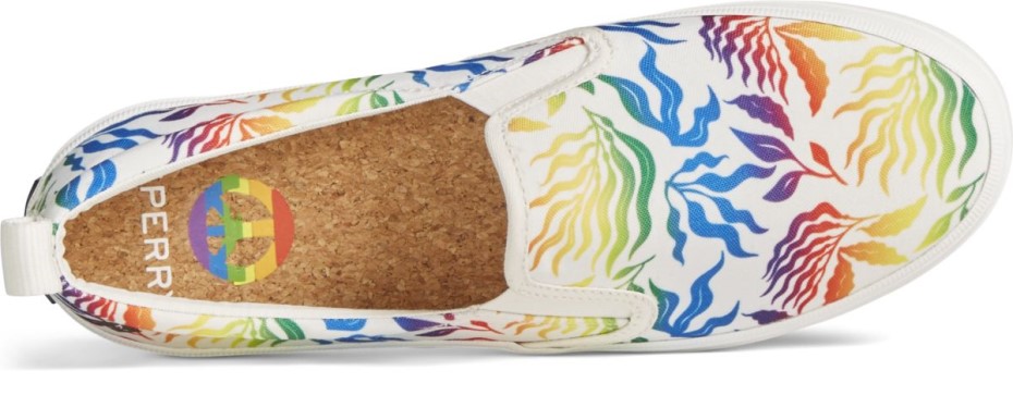 Zapatilla Sin Cordones Crest Twin Gore Pride Blanco Sperry