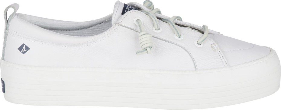 Crest Vibe Plataforma Cuero Sneaker Sperry Blanco