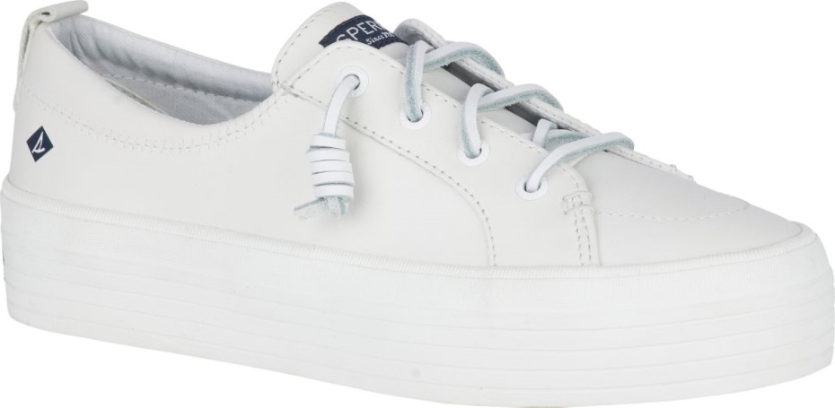 Crest Vibe Plataforma Cuero Sneaker Sperry Blanco