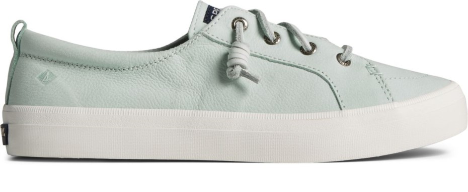 Zapatilla De Deporte Crest Vibe De Cuero Caído Vidrio Azul Sperry
