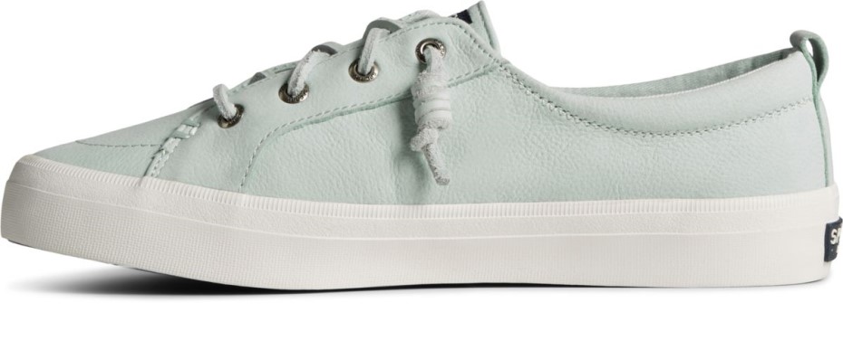 Zapatilla De Deporte Crest Vibe De Cuero Caído Vidrio Azul Sperry