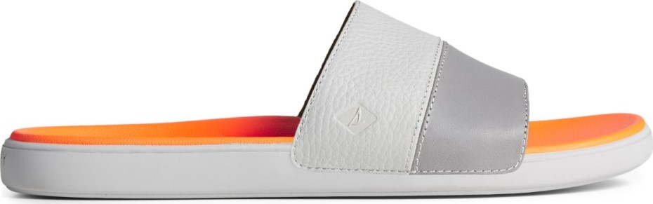 Sandalia Tipo Chanclas Con Ondas De Felpa Muelle Gris Sperry