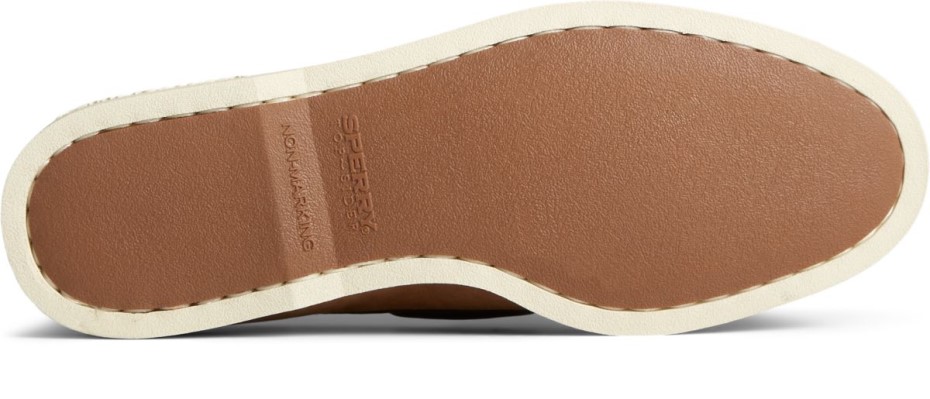 Copa De Oro Auténtico Original 2 Ojales De Cocodrilo En Relieve Náutico Tostado Multi Sperry