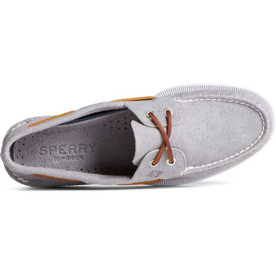 Náutico De Hombre A/o Con 2 Ojales Gris Sperry