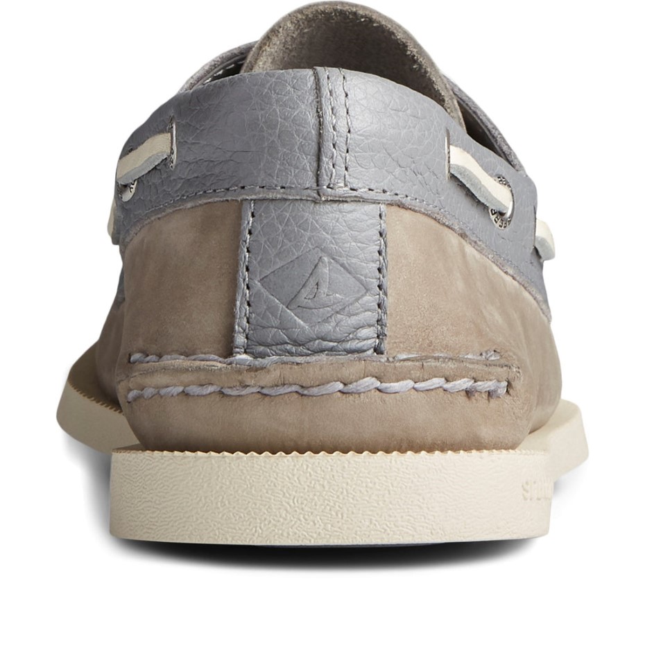 Zapatos De Hombre A/o 2-eye Tumbled/nubuck Lace Gris Sperry