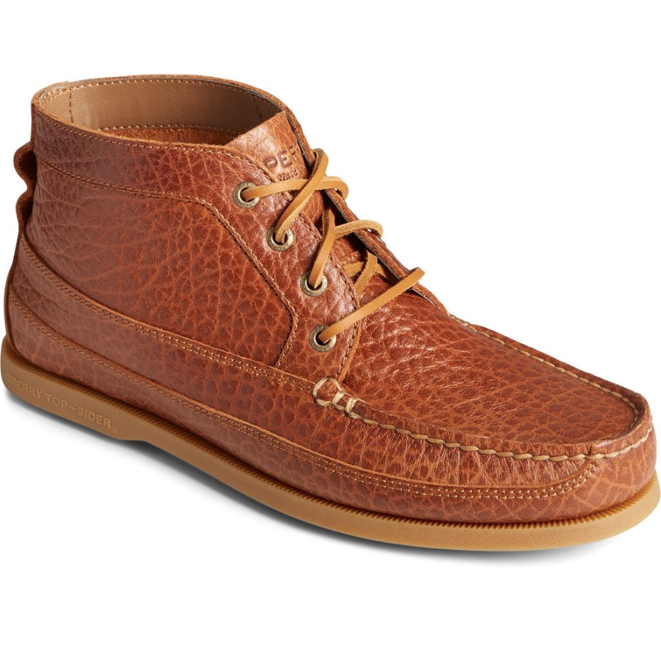 Botas Chukka De Barco Auténticas Y Originales Para Hombre Marrón Tostado Sperry