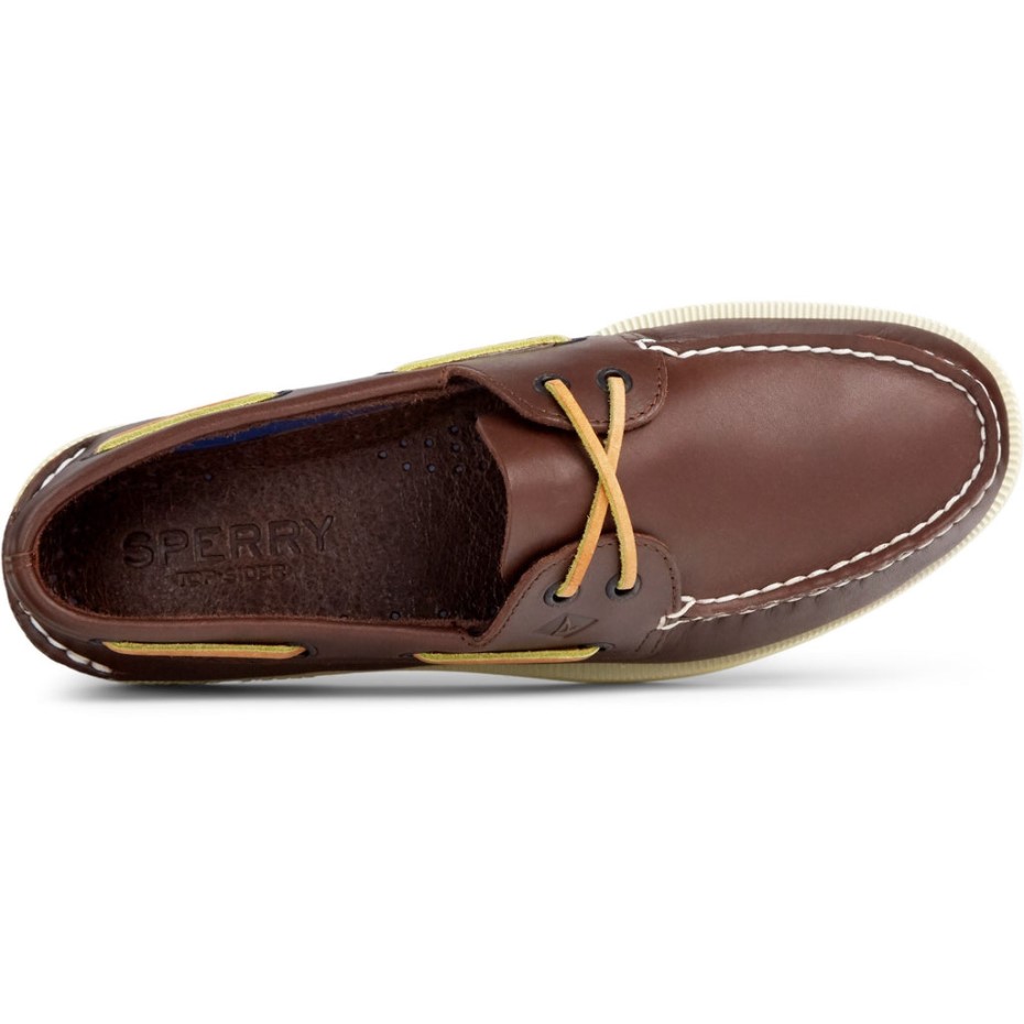 Náutico De Hombre En Piel Auténtica Original Marrón Sperry