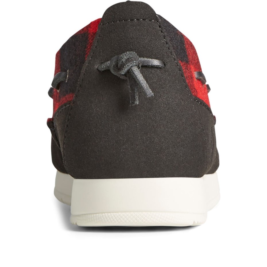 Moc-sider Buffalo Check Zapatos De Hombre Rojo Sperry