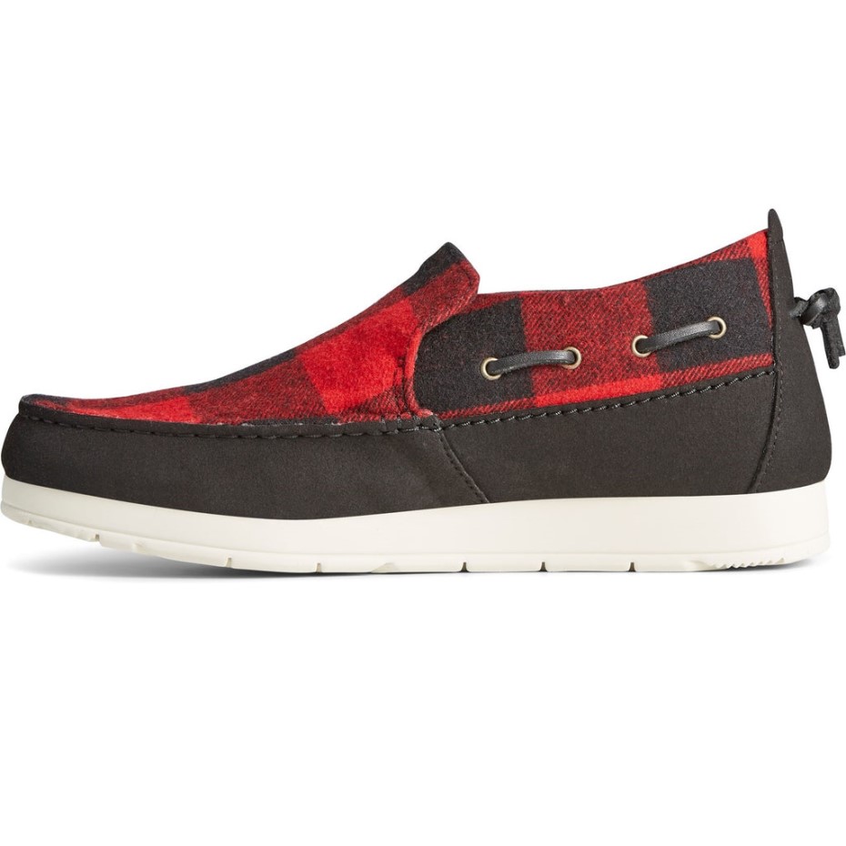 Moc-sider Buffalo Check Zapatos De Hombre Rojo Sperry