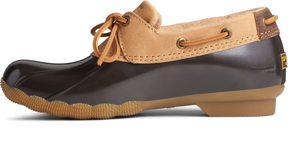 Bota De Agua Salada Con 1 Ojal De Piel De Pato Marrón Tostado Sperry