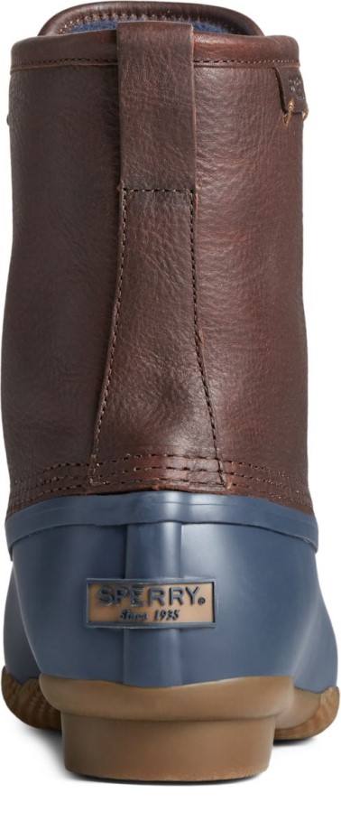 Bota De Pato De Agua Salada Marrón Sperry Azul Marino