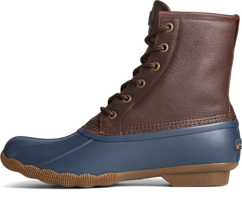 Bota De Pato De Agua Salada Marrón Sperry Azul Marino