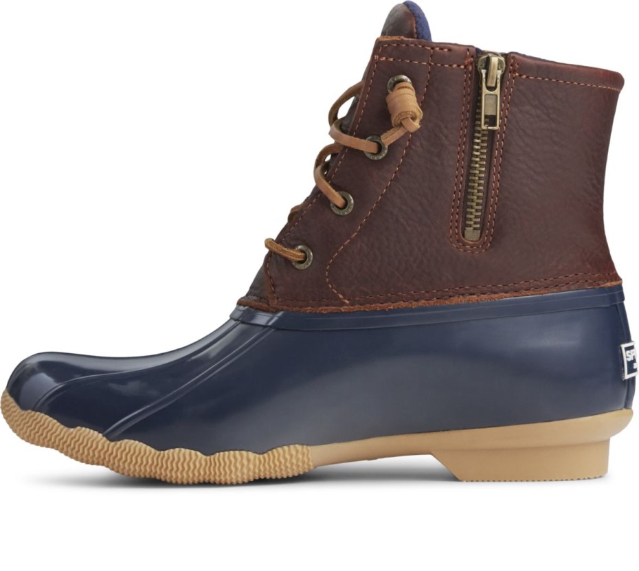 Bota De Pato De Agua Salada Sperry Bronceado Azul Marino