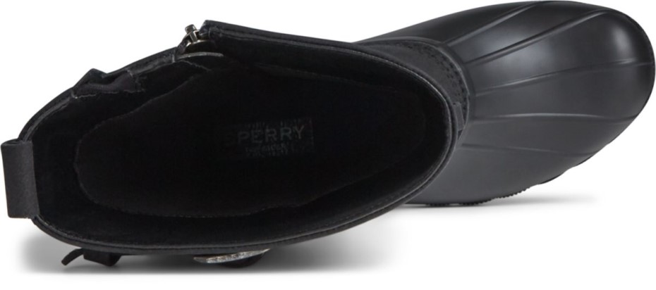 Bota De Agua Salada Alta De Nailon Negro Sperry