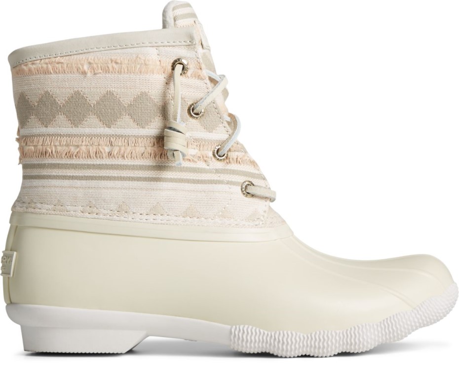 Bota De Pato Con Rayas Texturizadas De Agua Salada Marrón Sperry