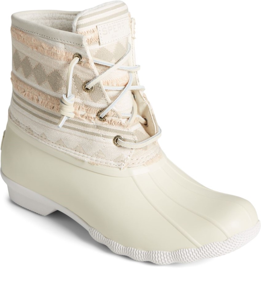 Bota De Pato Con Rayas Texturizadas De Agua Salada Marrón Sperry