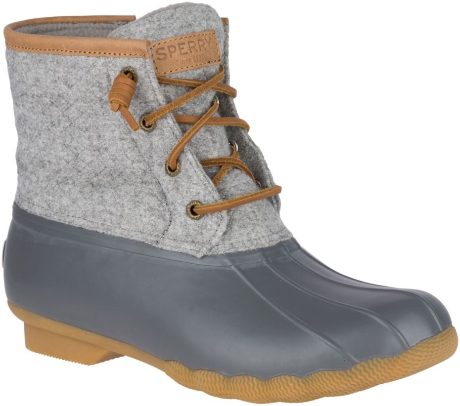 Bota De Pato En Relieve De Lana De Agua Salada Thinsulate Gris Sperry