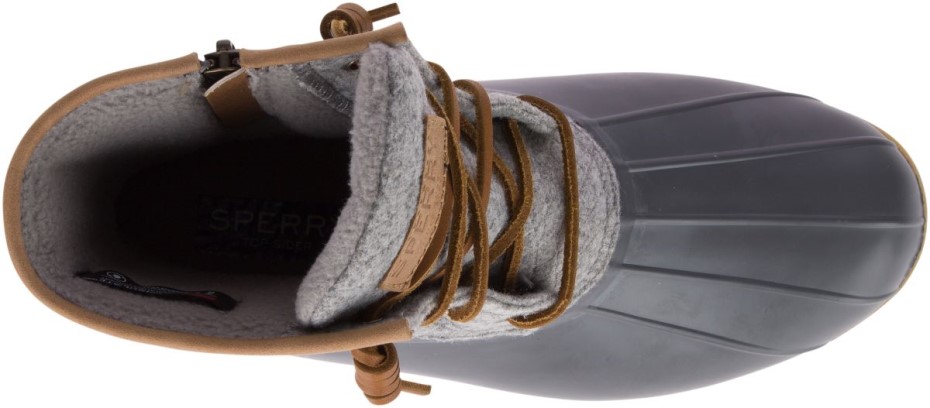 Bota De Pato En Relieve De Lana De Agua Salada Thinsulate Gris Sperry