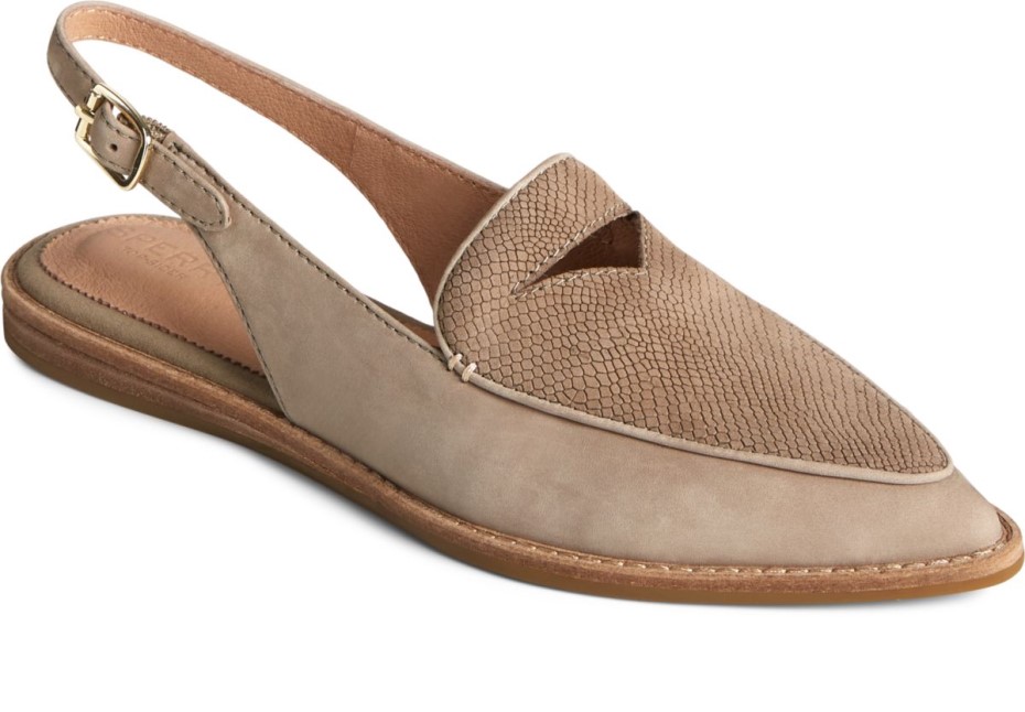 Zapato Destalonado De Piel Saybrook Taupe Sperry