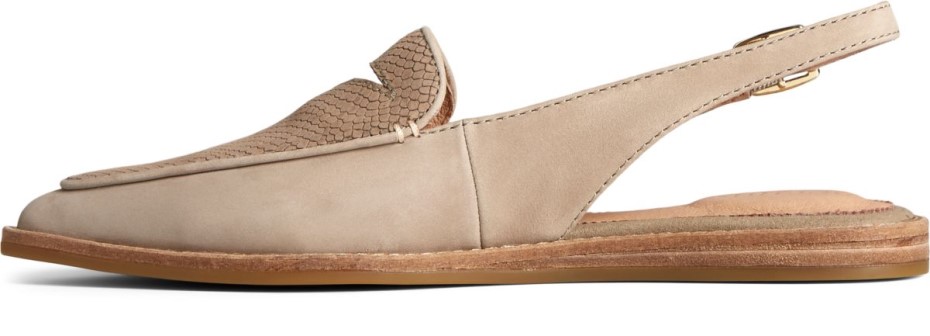 Zapato Destalonado De Piel Saybrook Taupe Sperry