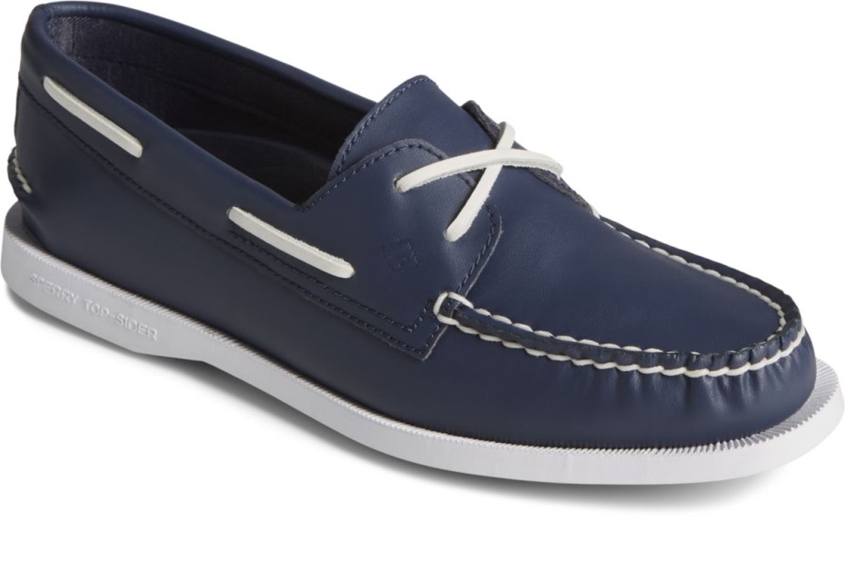 Náutico Con 2 Ojales Original Auténtico Reciclado En Azul Marino Sperry